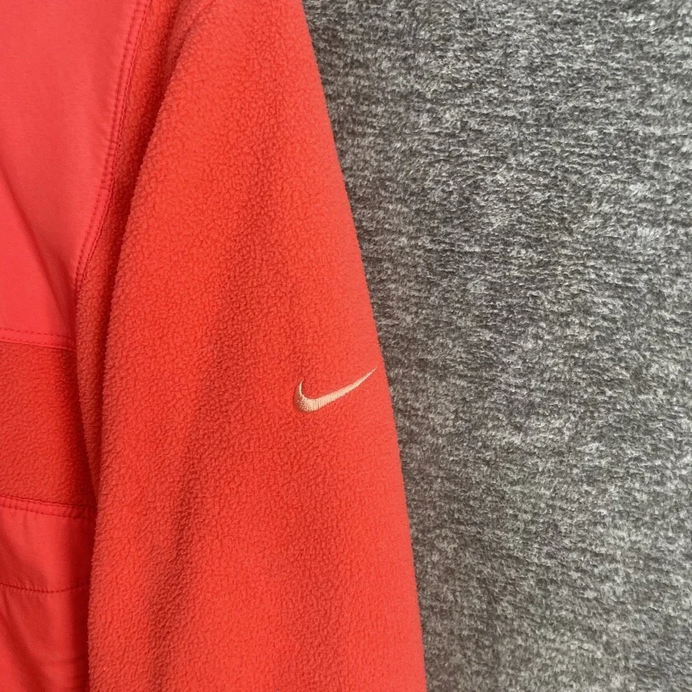 Nike Therma‎ Fit Hybrid Jacket Womens M Red Orange Fleece Puffer